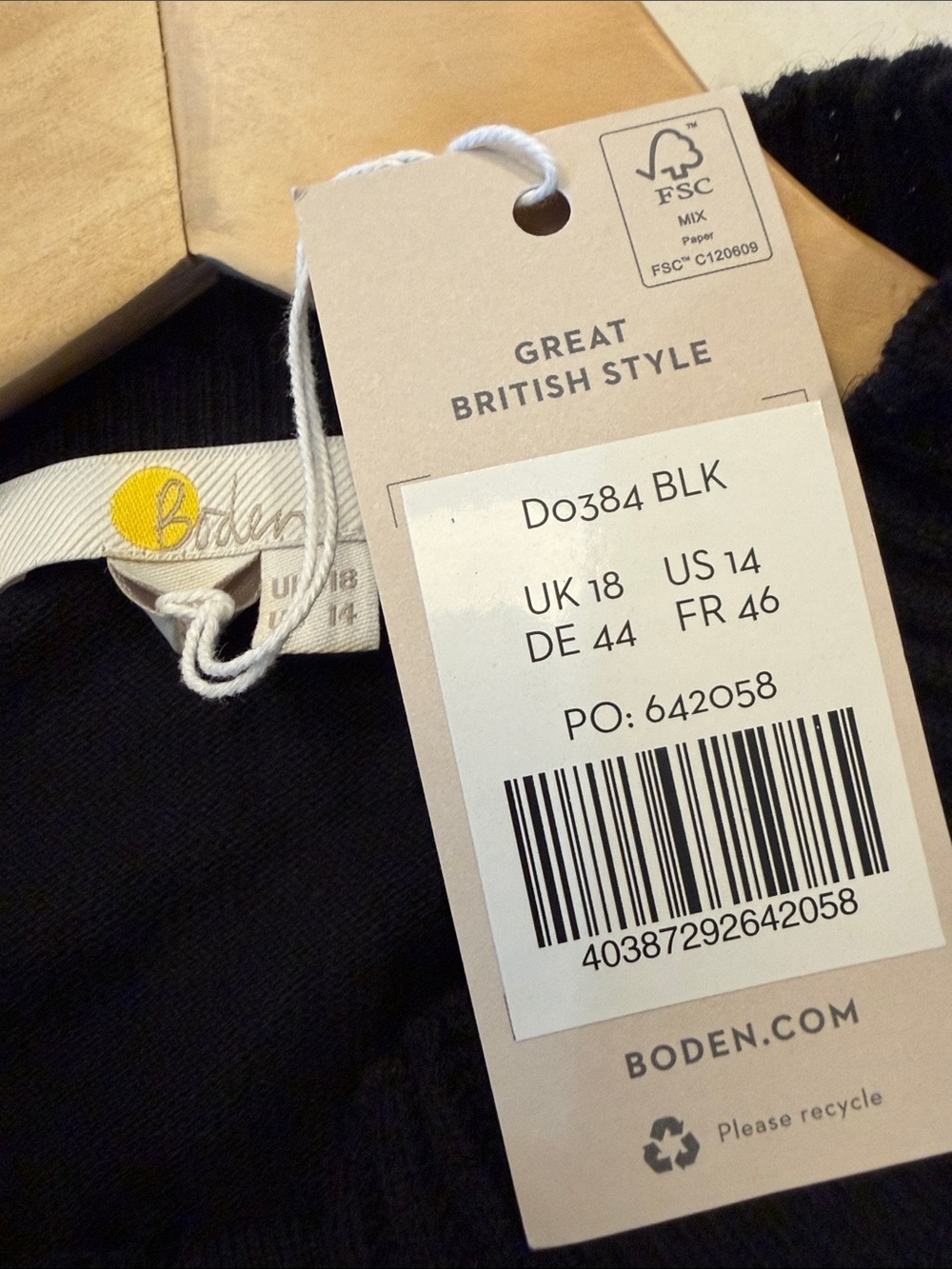 BODEN NEW Winifred Frilled Knitted Dress‎ Size 14 - Picture 6 of 11
